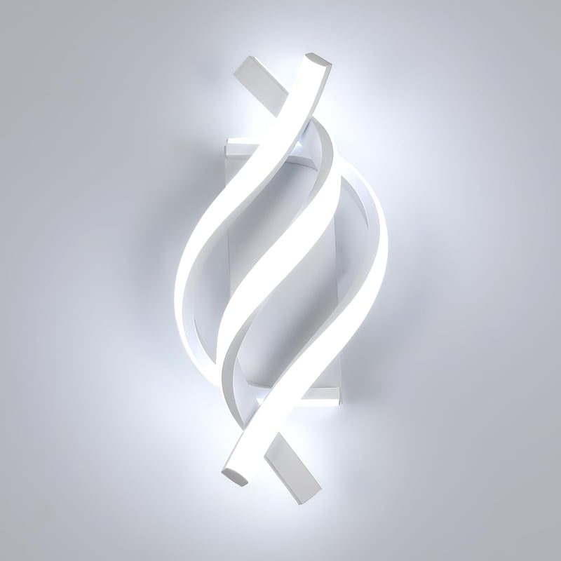 Nowoczesna lampa ścienna LED o łukowym kształcie, białe światło kinkiet, odpowiednia do sypialni, salonu