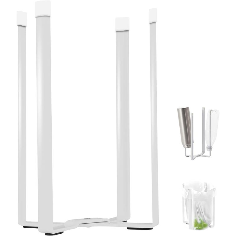 Składany stojak na butelki z żelaza, ociekacz kuchenny, wielofunkcyjny do butelek i kubków (duży, biały)