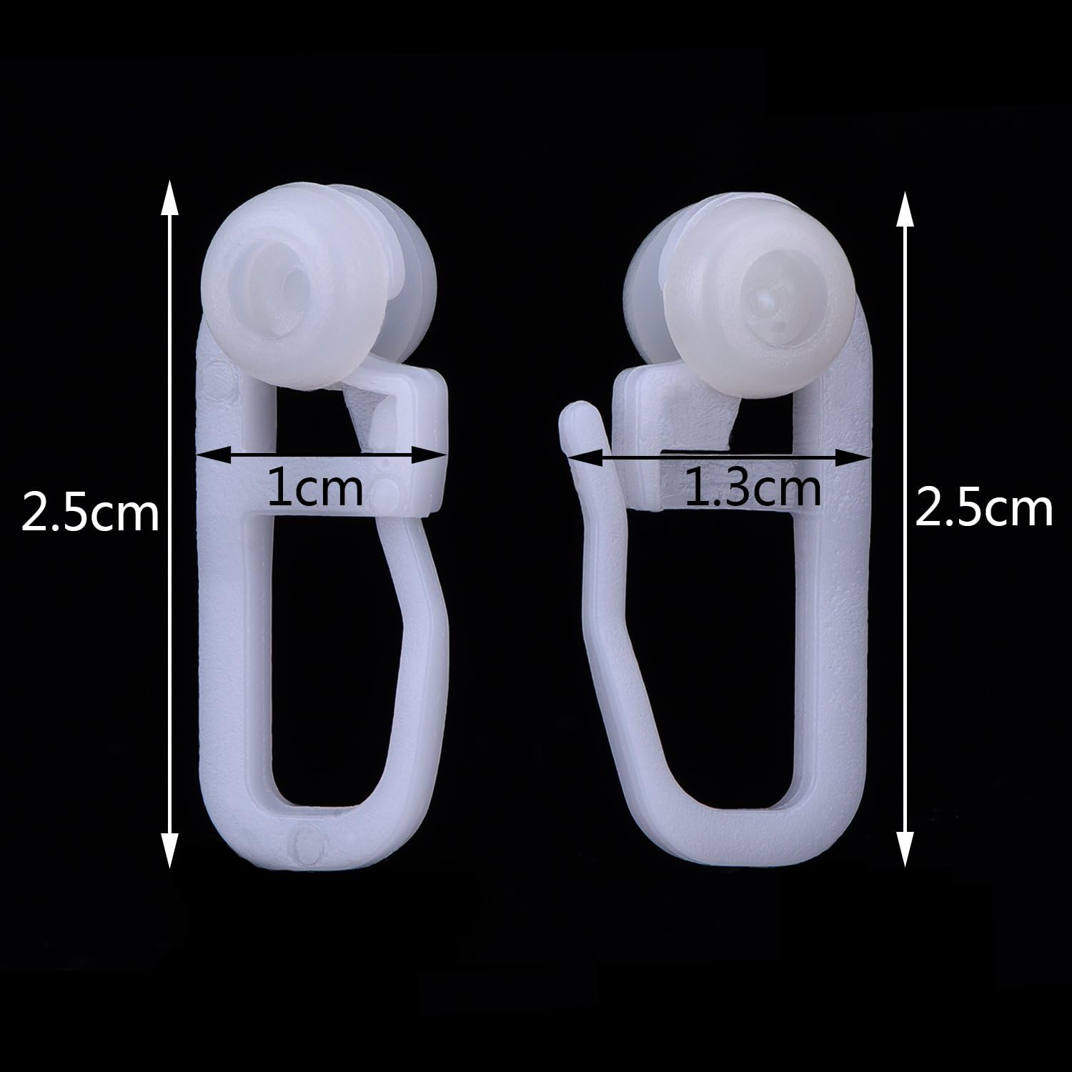 Clips de Rideau Roulant Crochets de Rideaux en Plastique Blanc pour Voie Type Rideau, 50 Paquets (Clips) - 4