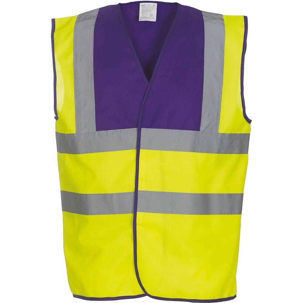 Gilet Haute Visibilité Équestre Equisafety - Rose/Jaune/Bleu - Taille 8-12 Ans