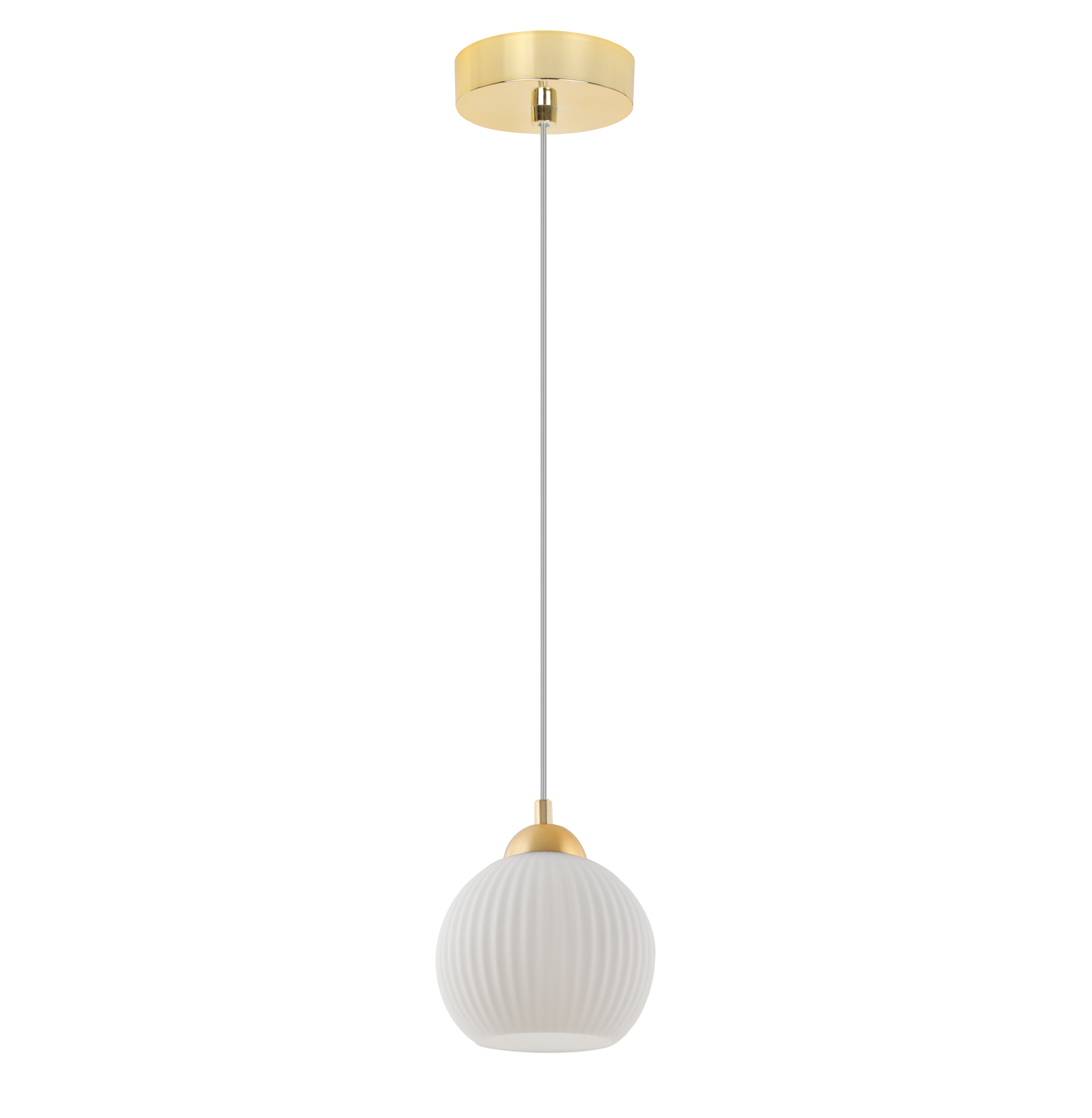 Lampa sufitowa wisząca Riffle loft 1xE27 klosz kula złota/biała Light Home LH - 2