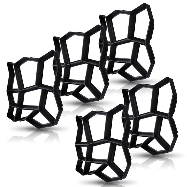5 piezas Molde de hormigón reutilizable de plástico: para pasillos, terrazas y patios exteriores, anticorrosión y fácil de usar