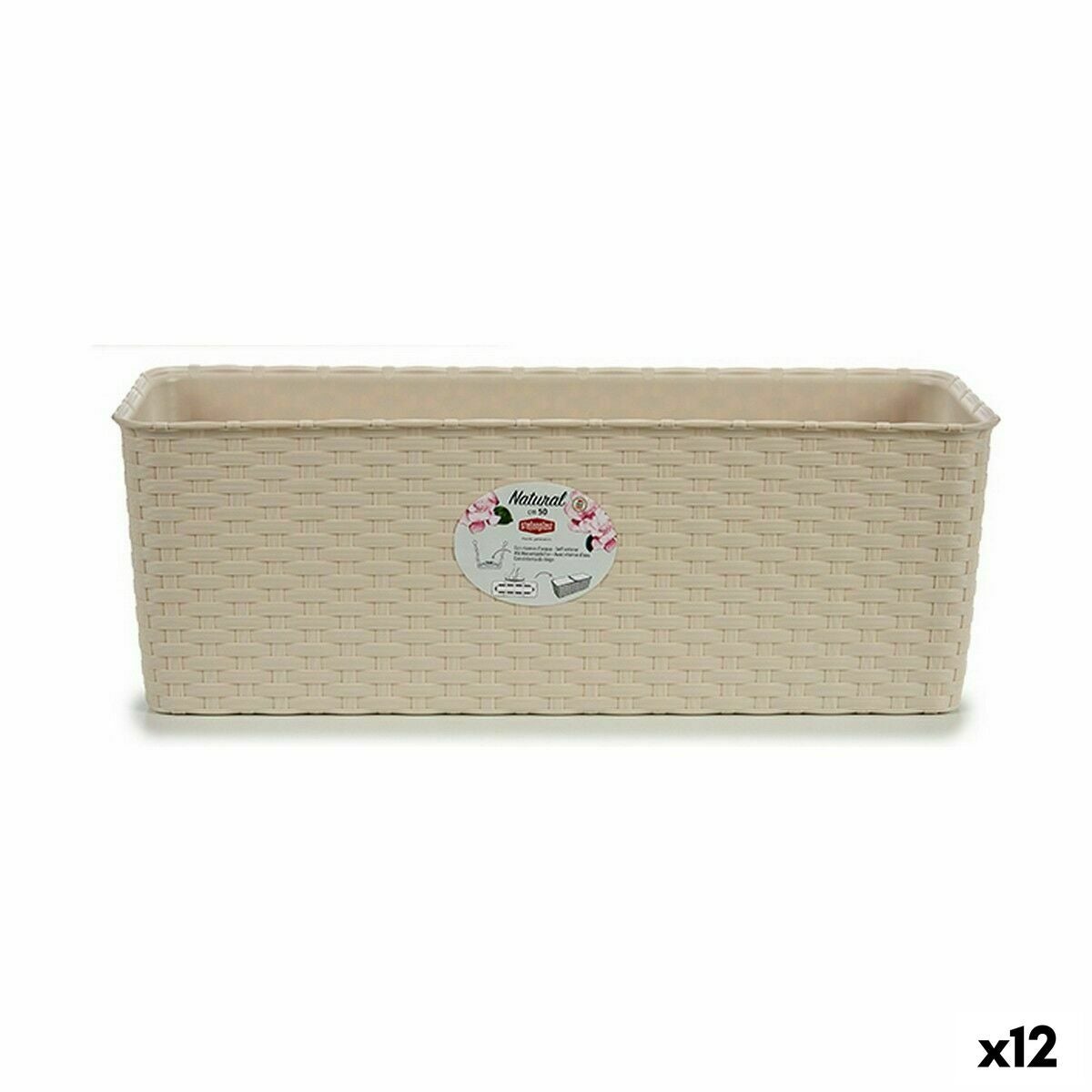 Cestino Stefanplast Elegance In Plastica, Beige, 28x28x27 Cm - Made In Italy