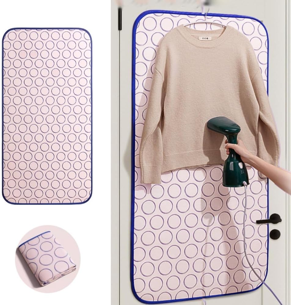 Przenośna pionowa mata do prasowania, mata do prasowania na drzwiach, odporna na ciepło, do domu/podróży, 60 x 120 cm