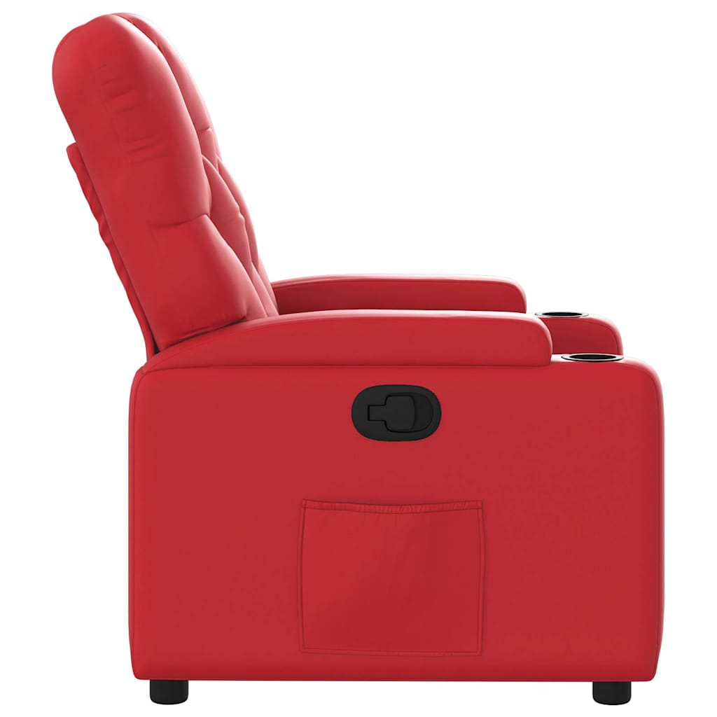 Fauteuil inclinable Rouge Similicuir - 7