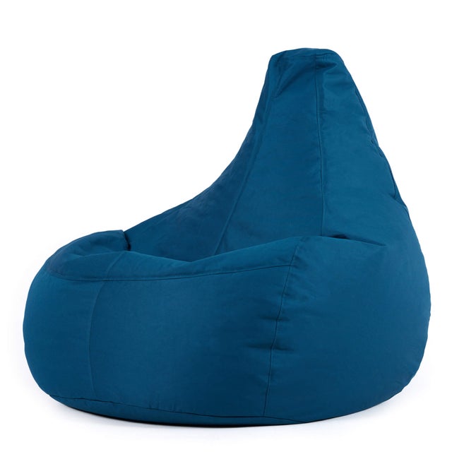 Pouf reclinabile con schienale alto Icon, per interni ed esterni, soggiorno, giardino, blu anatra, 84x84 cm, Oeko-Tex®