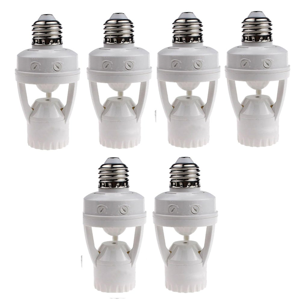 6 sztuk oprawek do żarówek aktywowanych ruchem, 110-240V E27, wkręcane, z czujnikiem ruchu włącz/wyłącz, do istniejących lamp