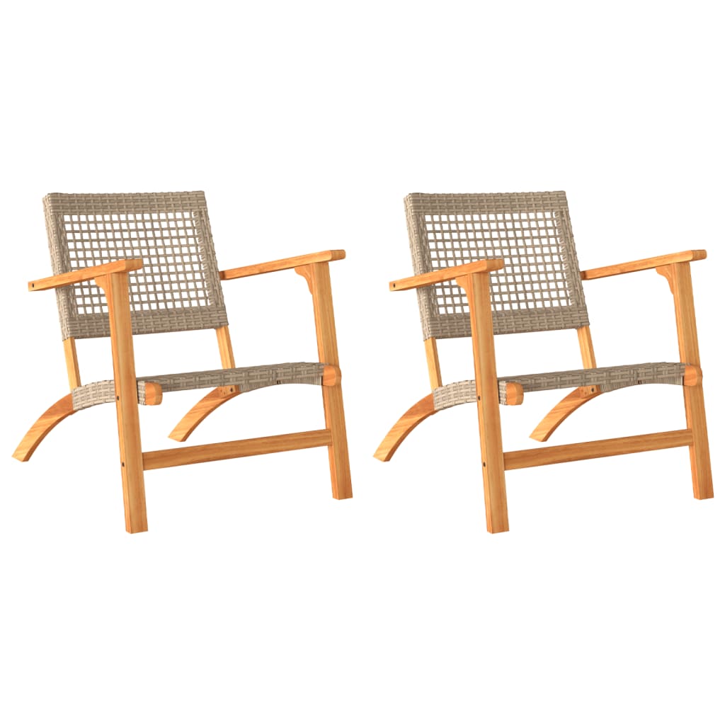 Patio Sense Sedia Da Giardino Vega In Legno Di Acacia – Design Metà Secolo, Seduta Intrecciata In Nylon Ecrù – Per Esterni, Balcone E Piscina – 61x79x63 Cm - 4
