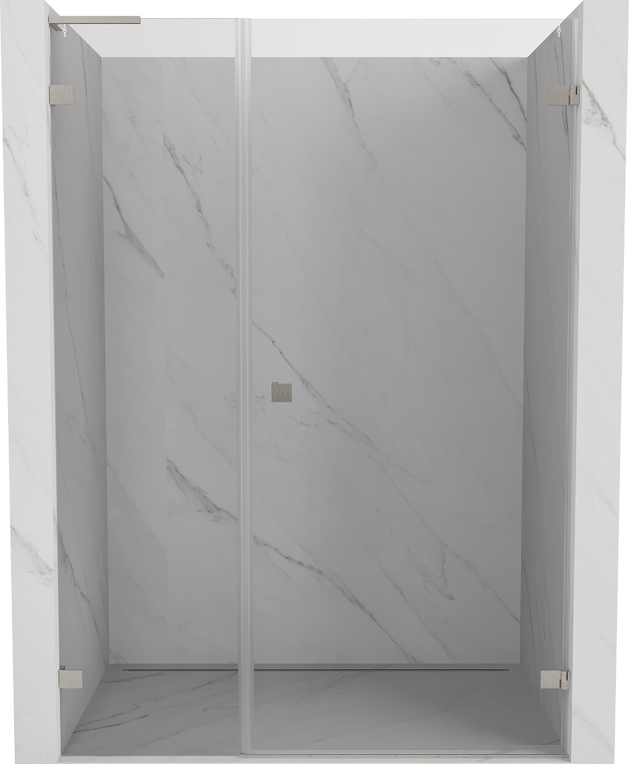 Mexen Lunar-B L drzwi prysznicowe uchylne prawe 150 cm, transparent, nikiel szczotkowany - 832SL-150-050-97-00-P