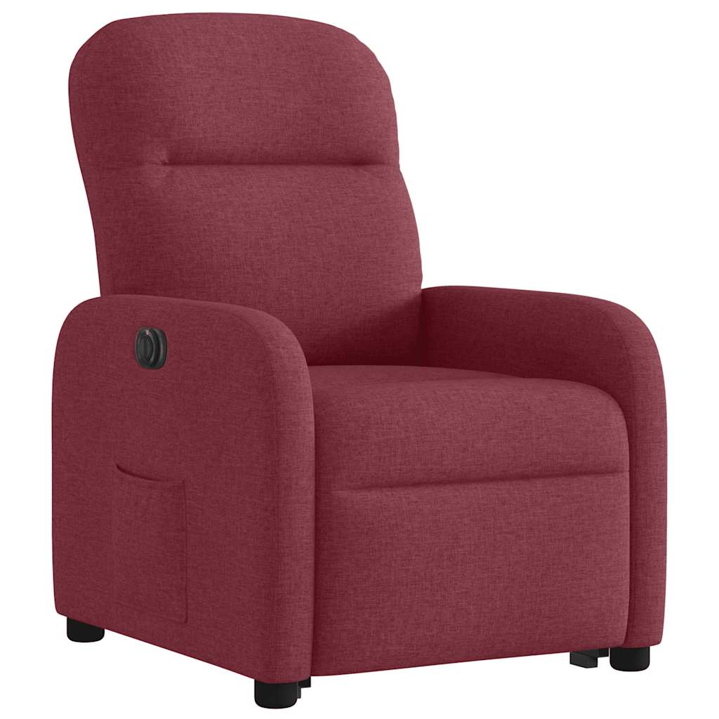 Fauteuil releveur inclinable électrique en tissu rouge - 4