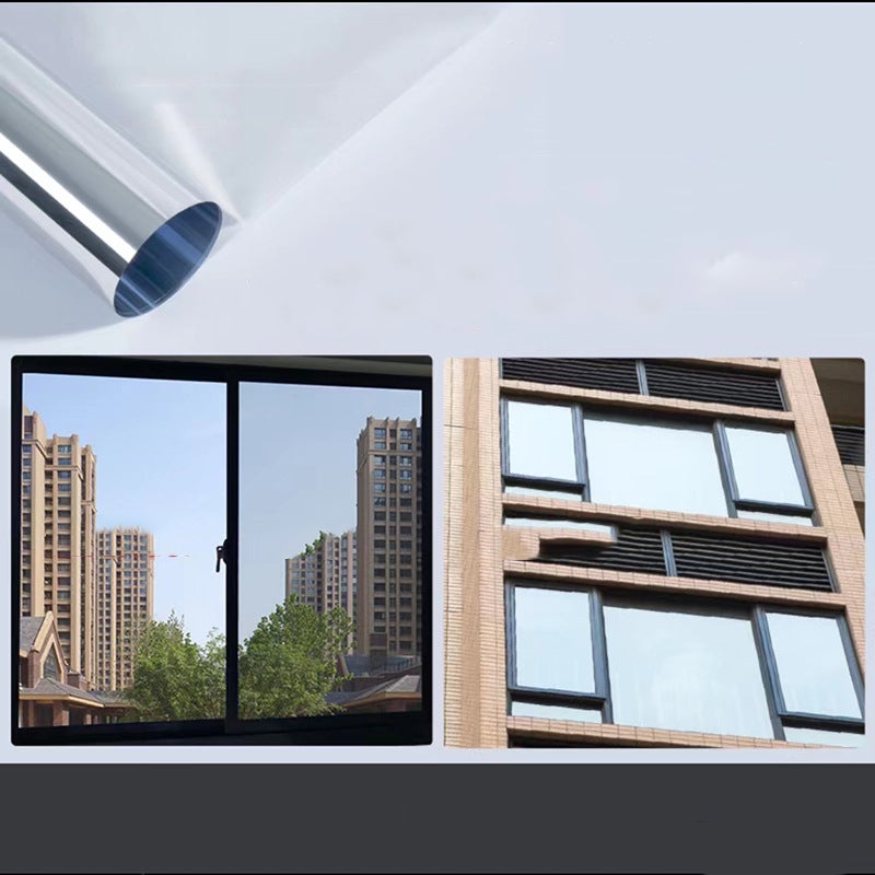 Película autoadesiva de privacidade para janela, película de isolamento transparente unidirecional, 40 CM * 2 M, prata dupla face - 2