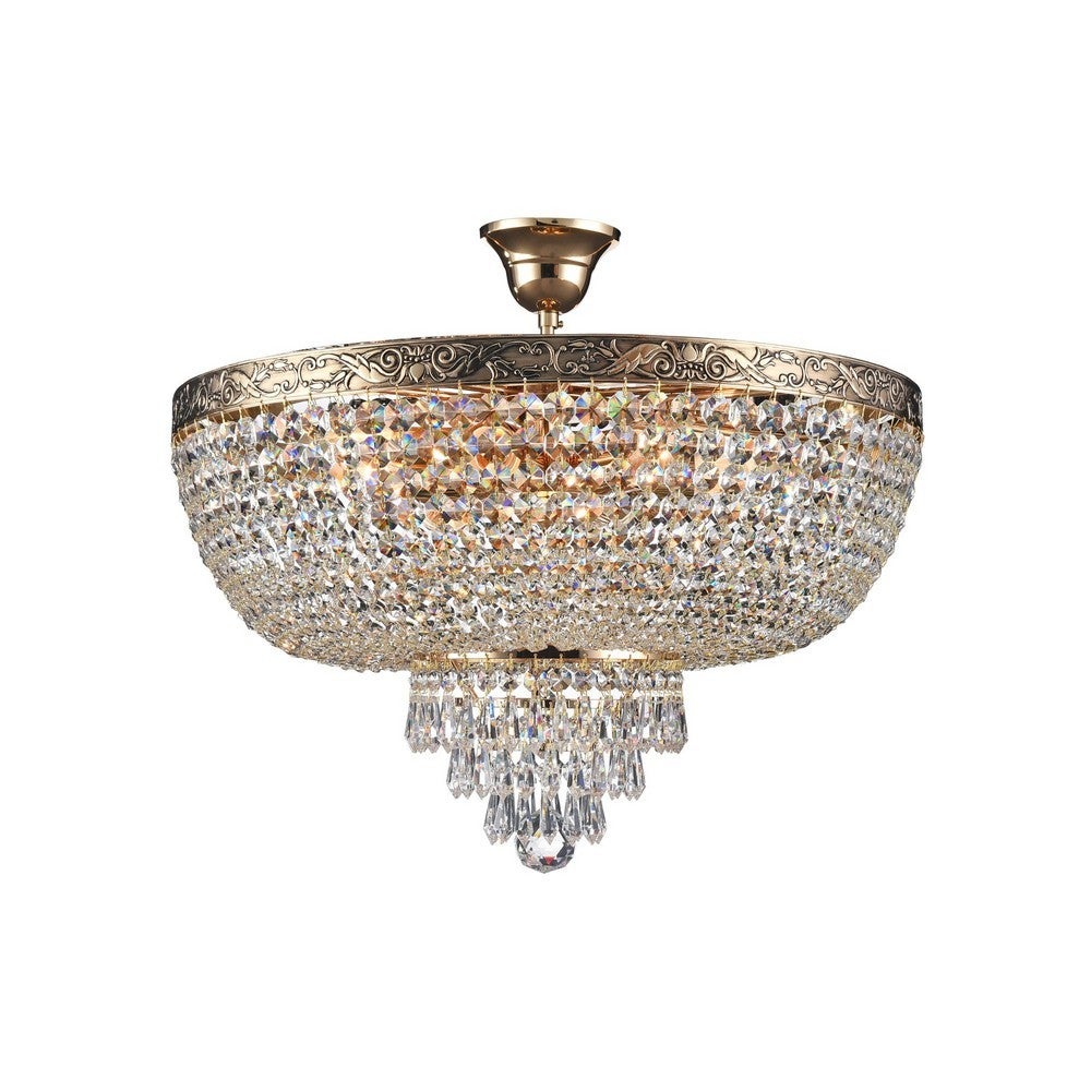 Lustre Suspension Palace en Cristal, Armature en Métal de Couleur Doré, Brillant Chic 6 Lumières, Luminaire pour Salon, Plafonnier - 5
