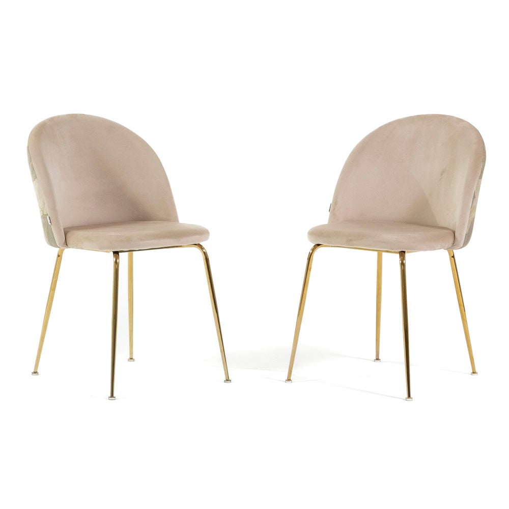 Ensemble Salle à Manger 2 Chaises Velours Crème + Table Chêne 80x80 Cm - Style Moderne Et Compact - 4