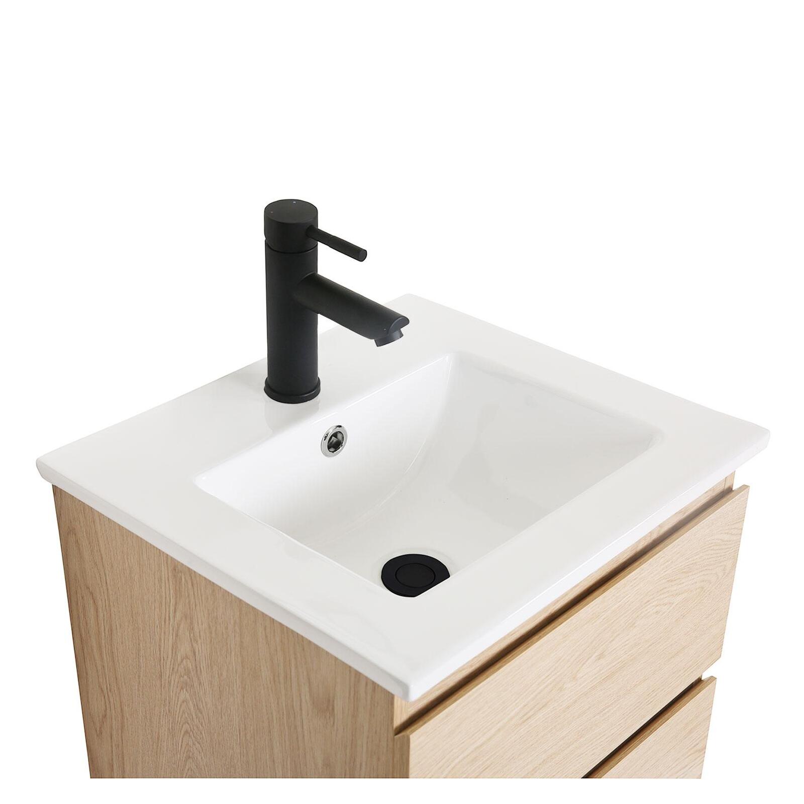 Meuble vasque SORRENTO suspendu 45cm avec plan céramique - 5