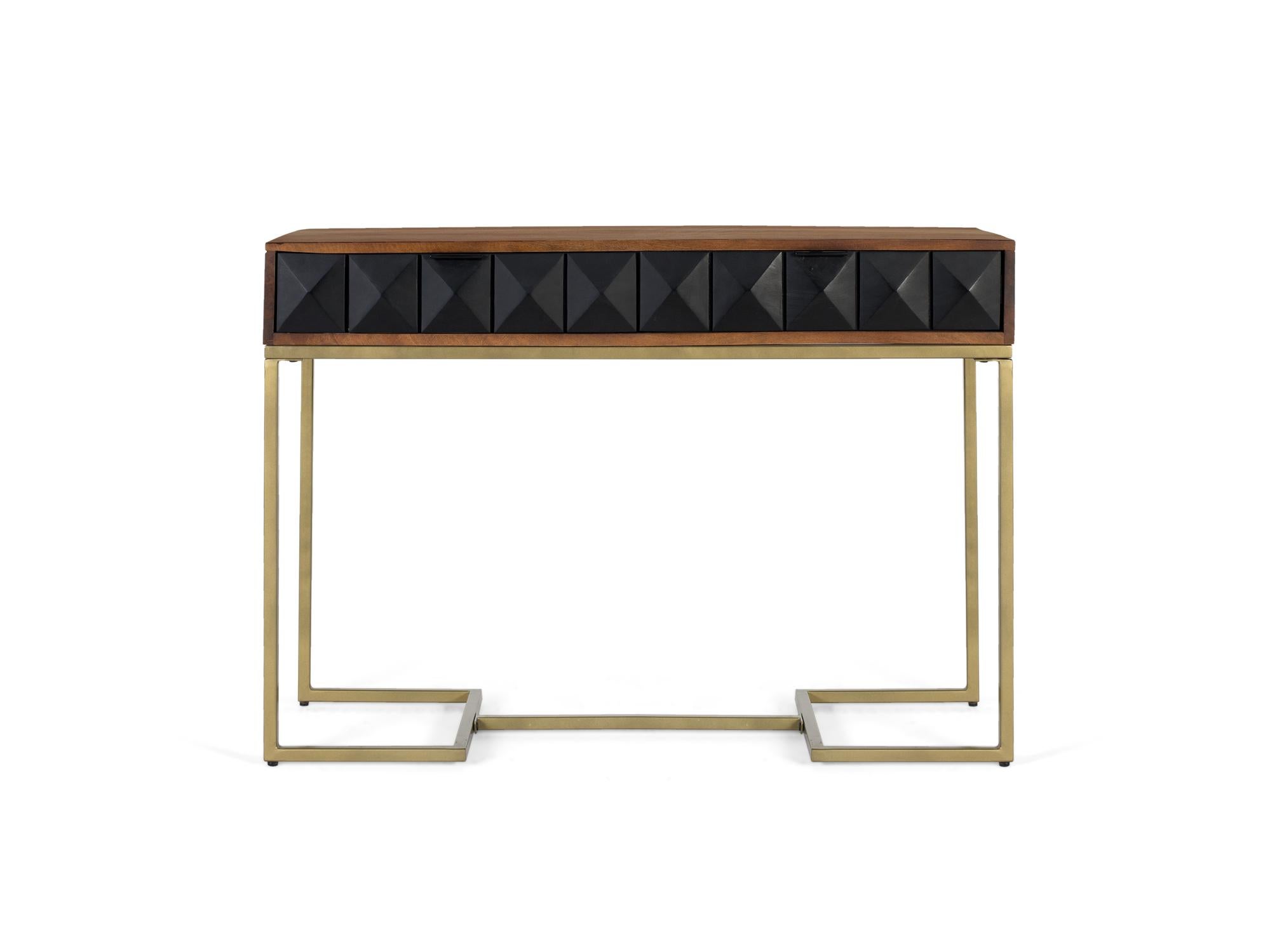 Konsola z drewna manguier i konstrukcji fer