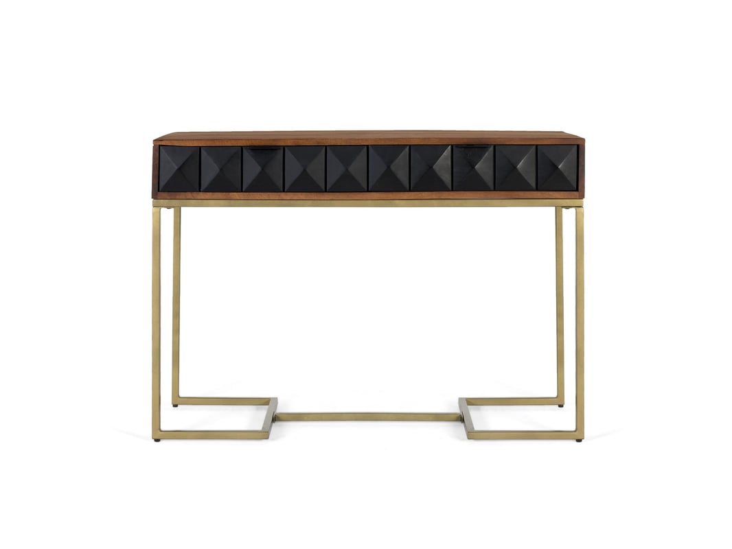 Konsola z drewna manguier i konstrukcji fer