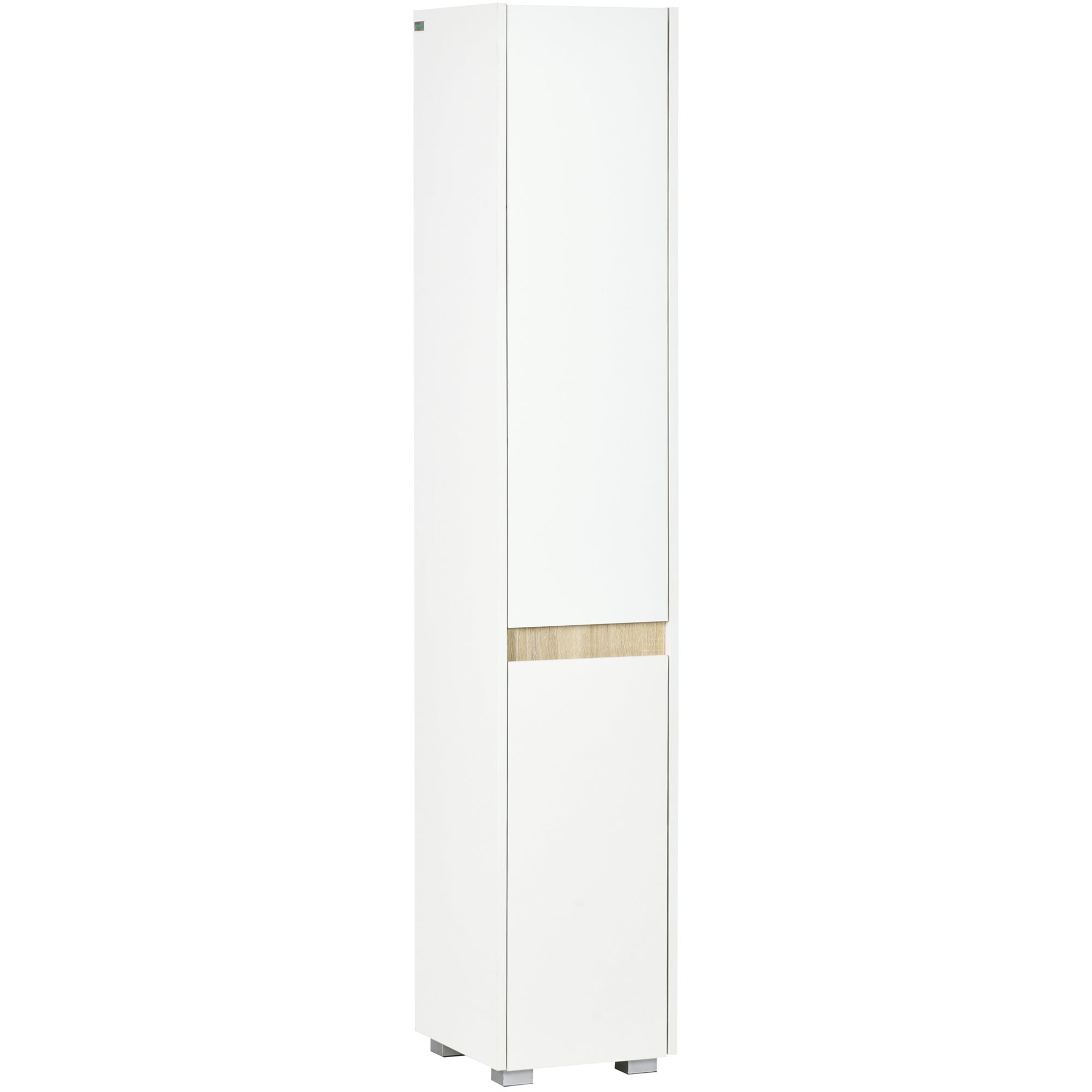 Leroy Merlin Tall Bathroom Cabinet With Adjustable Shelves, 5-Tier Modern Freestanding Tallboy With Storage Cabinets, White Blanco 