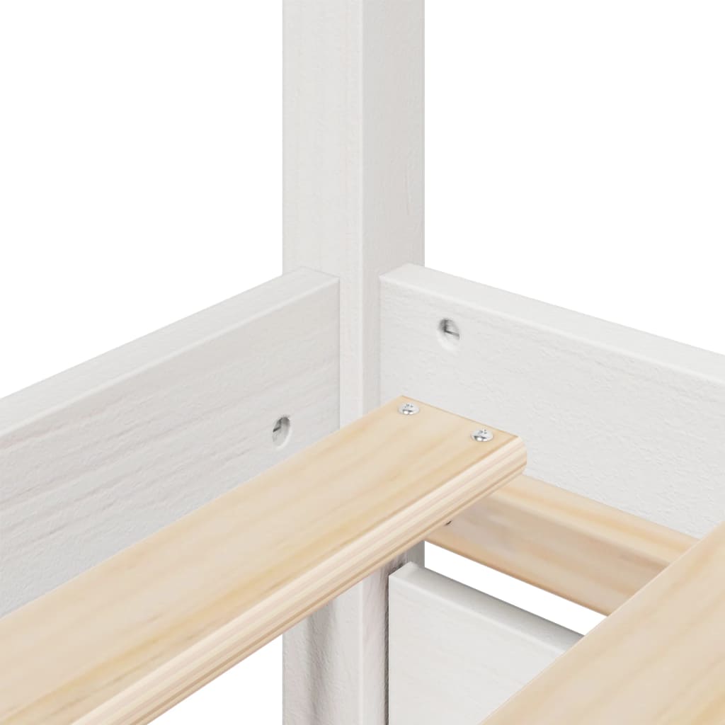 Lit avec tiroirs et matelas blanc 180 x 200 cm bois massif de pin - 9