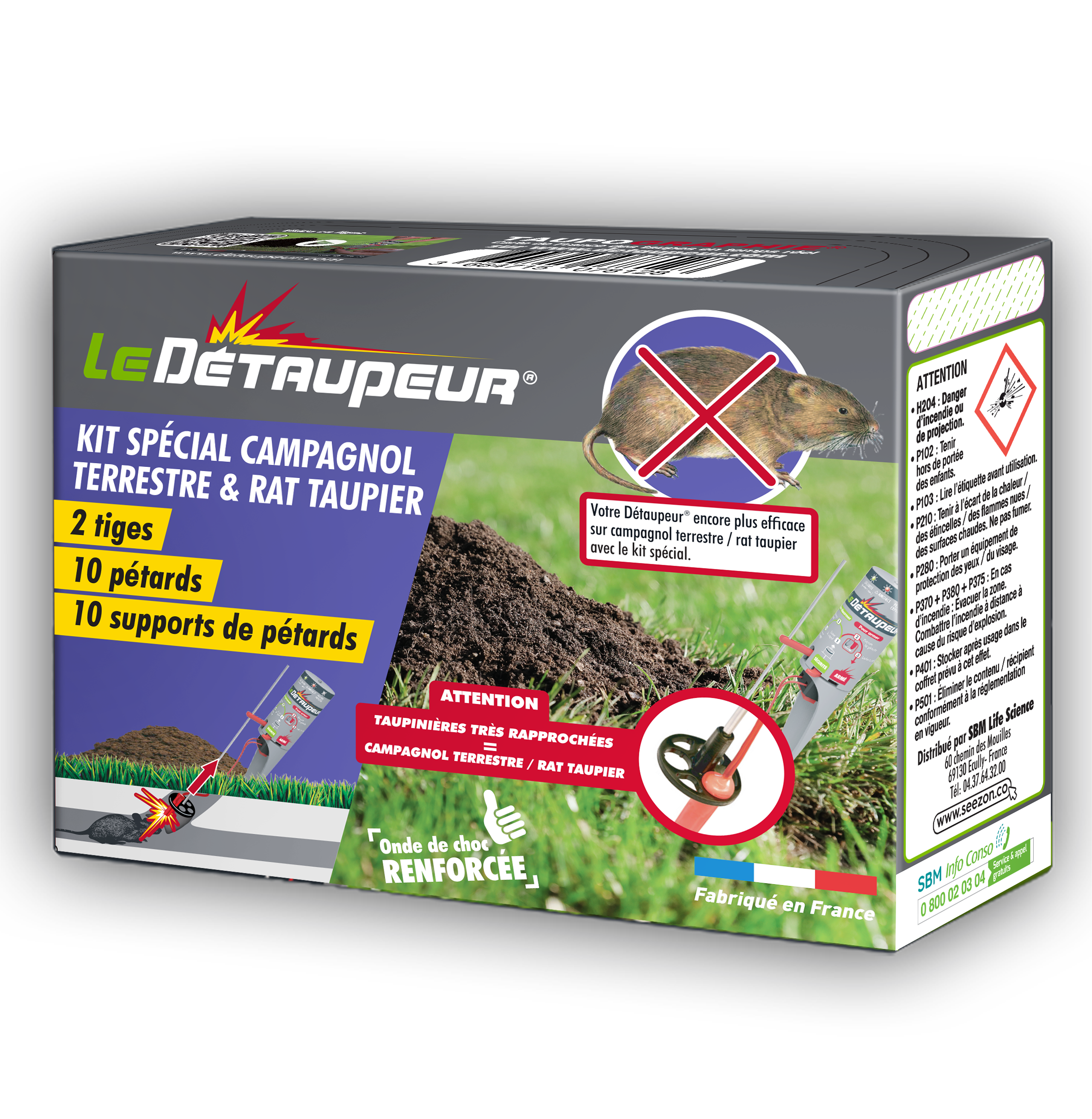 Kit Anti Taupes Complet Valisette + 4 Recharges & Pièges Campagnols - Piège Taupes Rats & Campagnols - Utilisable en toute Sécurité et Sous La Pluie - 2