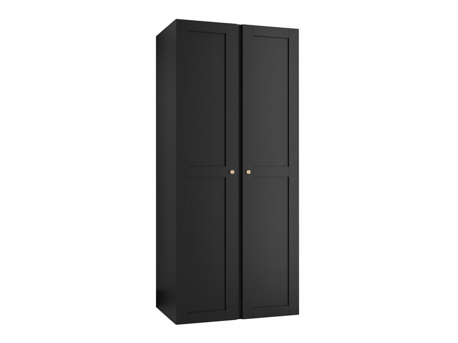 Armoire Hartford 394, Noir, 186x74x44cm, Portes d'armoire: Avec des ...