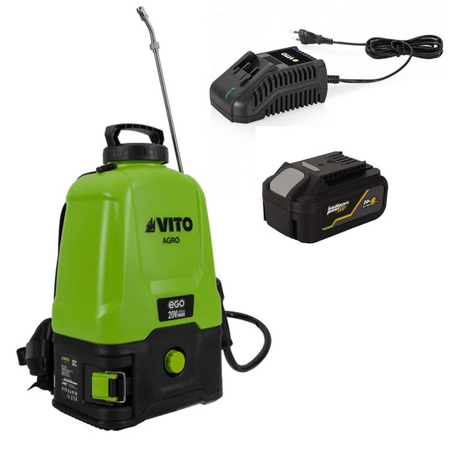 Pulvérisateur à Batterie 20V - 16L 5bar + Batterie Lithium 4Ah + Chargeur Végetaux jardin toitures VITO