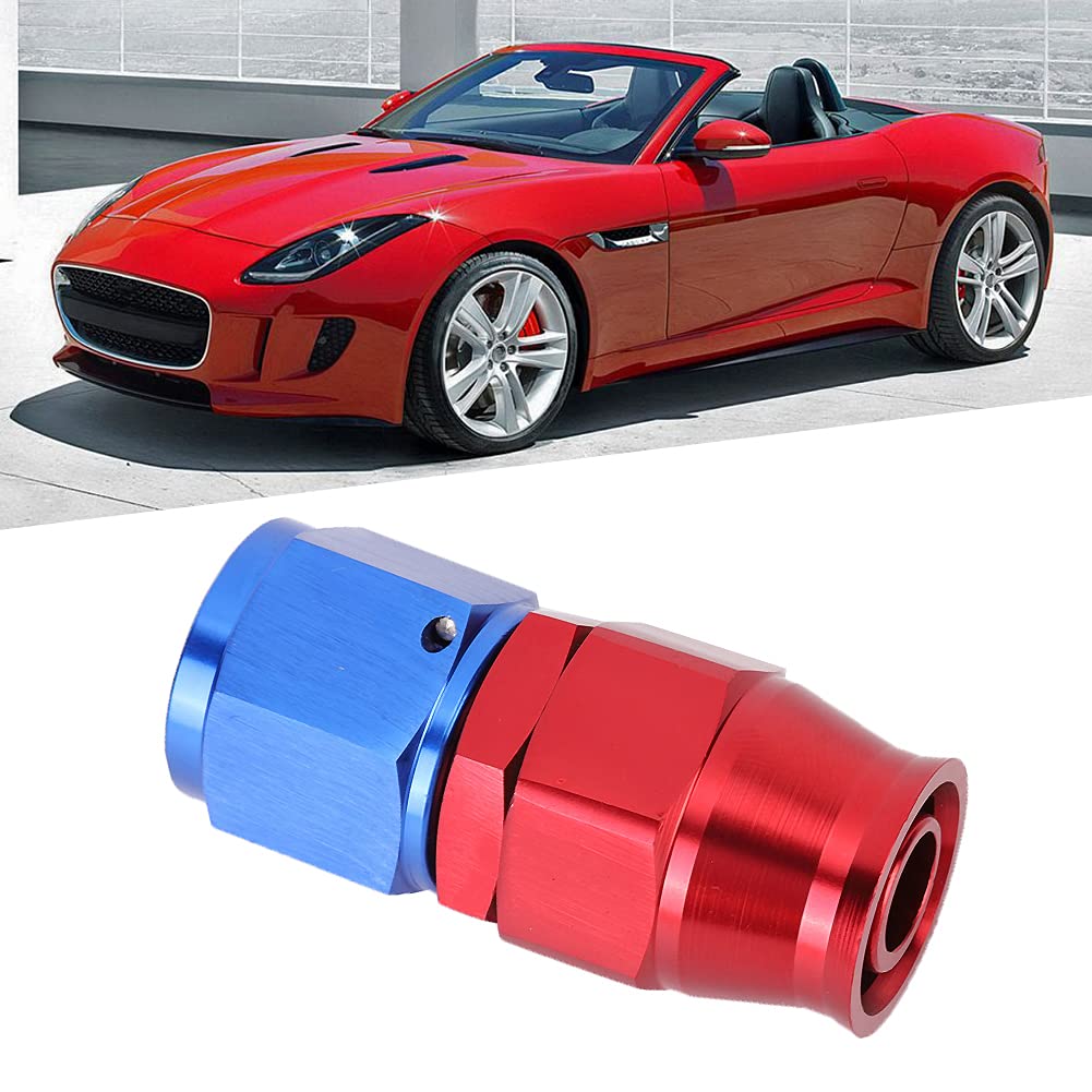 Adaptateur Raccord Mâle/Femelle AN6 Racing Bleu Rouge - Extrémité Tuyau Carburant Huile Aluminium 180 Degrés