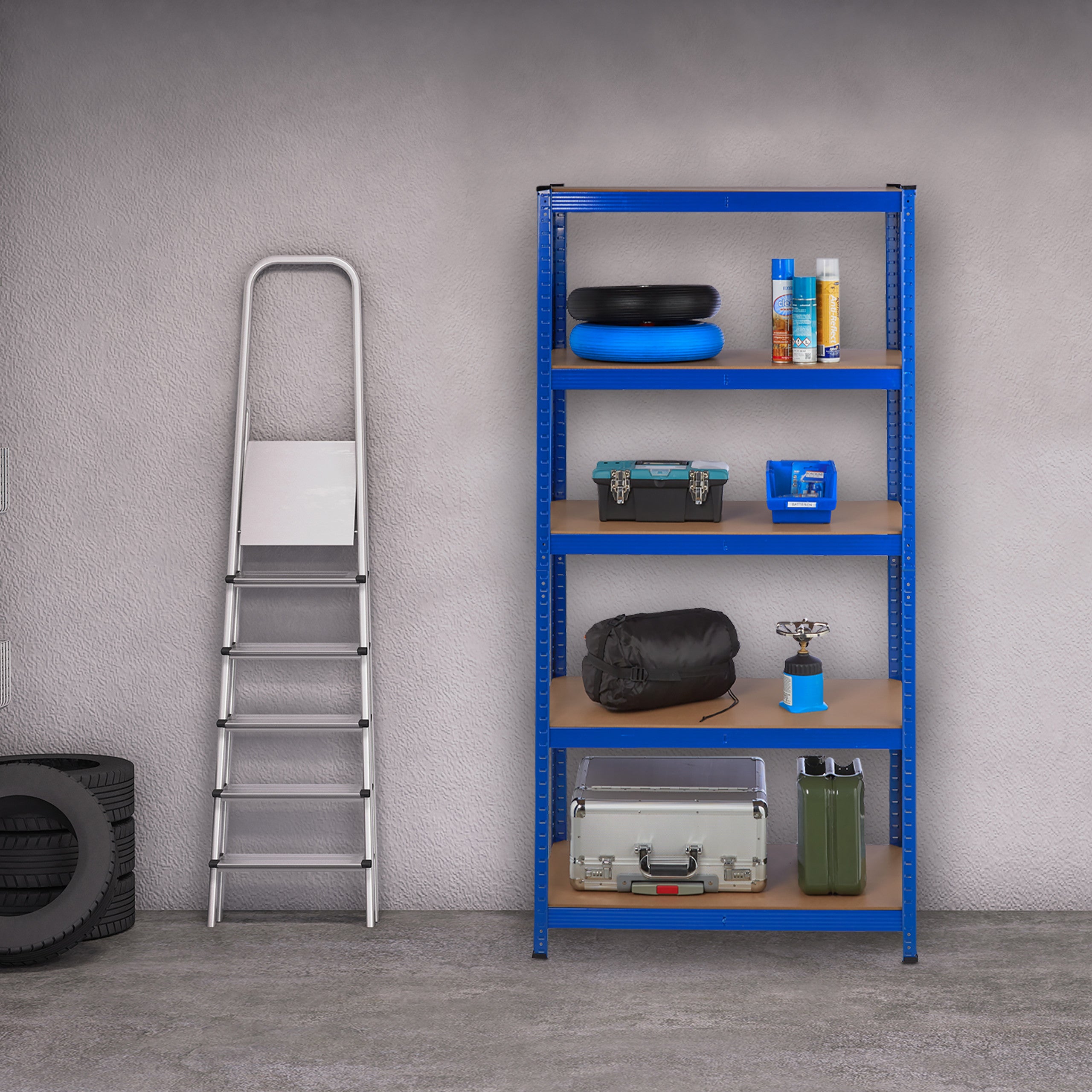 Étagère Relaxdays 5 Niveaux 180x90x45 Cm - Charge 1325 Kg - Garage/Cave