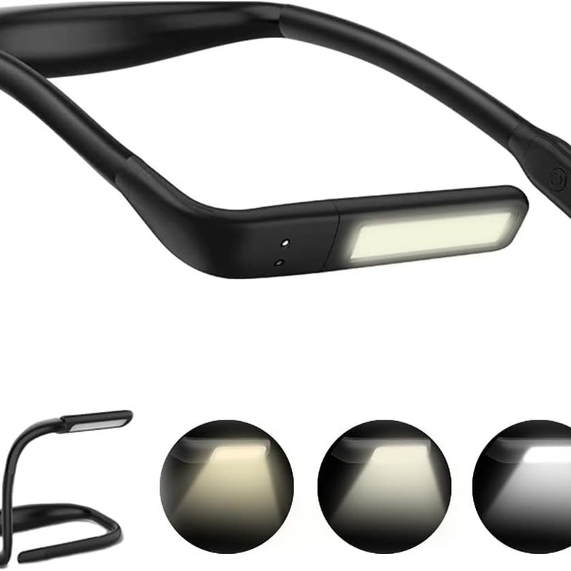 Lampka do czytania na szyję ładowalna składana lampka biurkowa LED płynna regulacja jasności i tryby kolorów regulacja obrotu idealna do