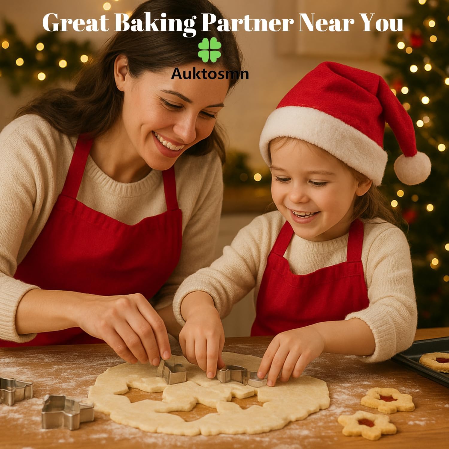 Cortadores de galletas navideños - 9 piezas - hombre de jengibre, copo de nieve, reno, ángel, árbol de Navidad, muñeco de nieve, cara de Papá Noel - 7