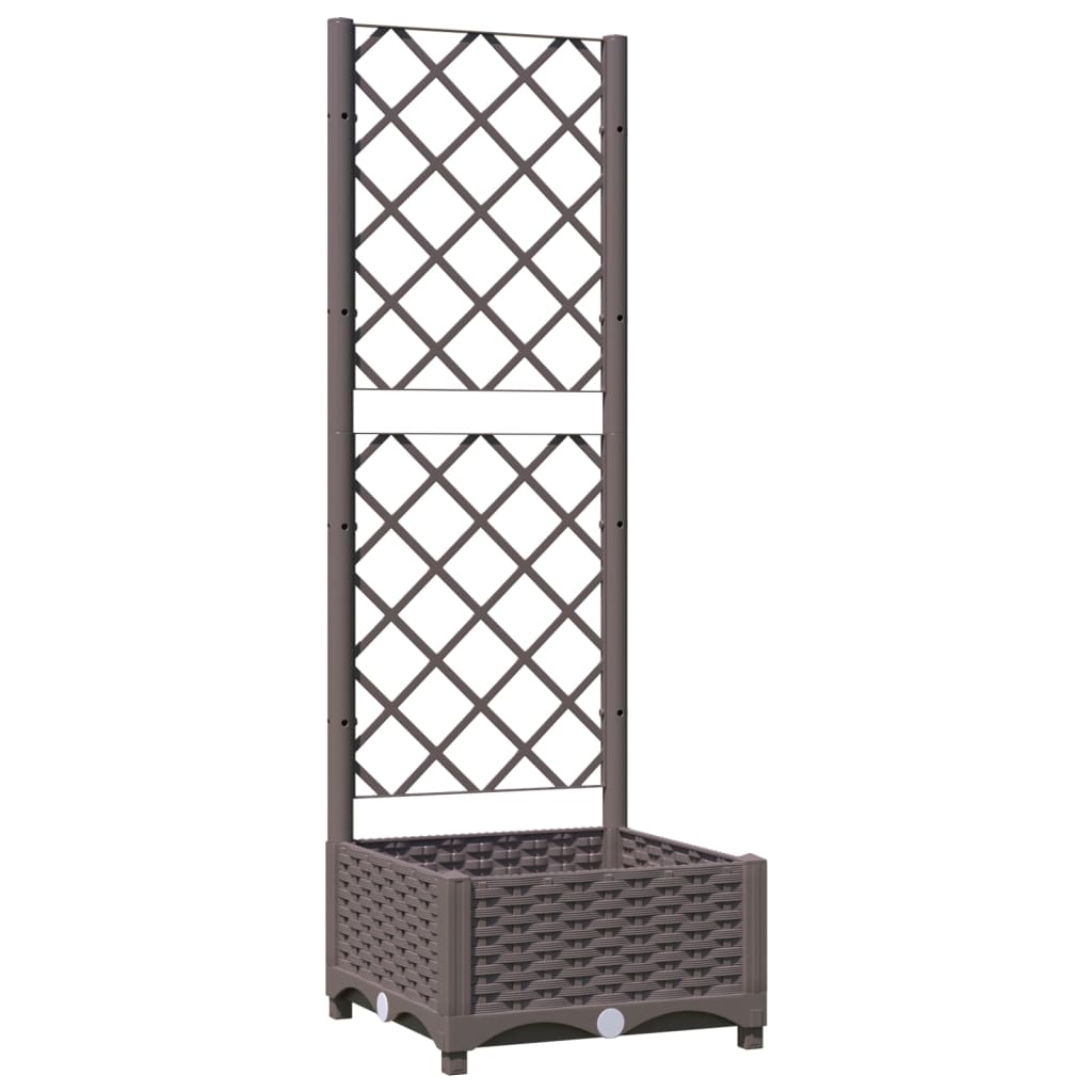 Maison Exclusive - Vaso/floreira jardim c/ treliça 40x40x121,5 cm PP castanho - 2