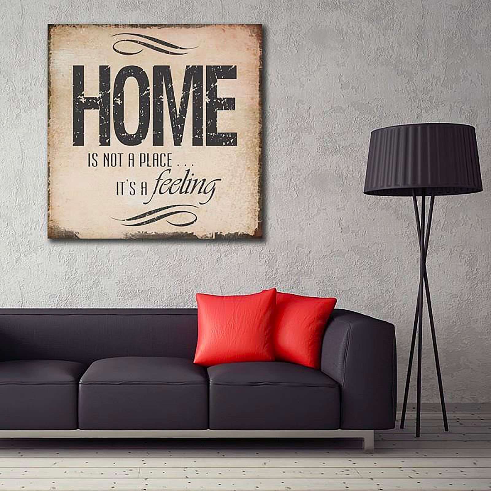 Tableau bois la maison est pas un endroit - 80 x 80 cm - 4