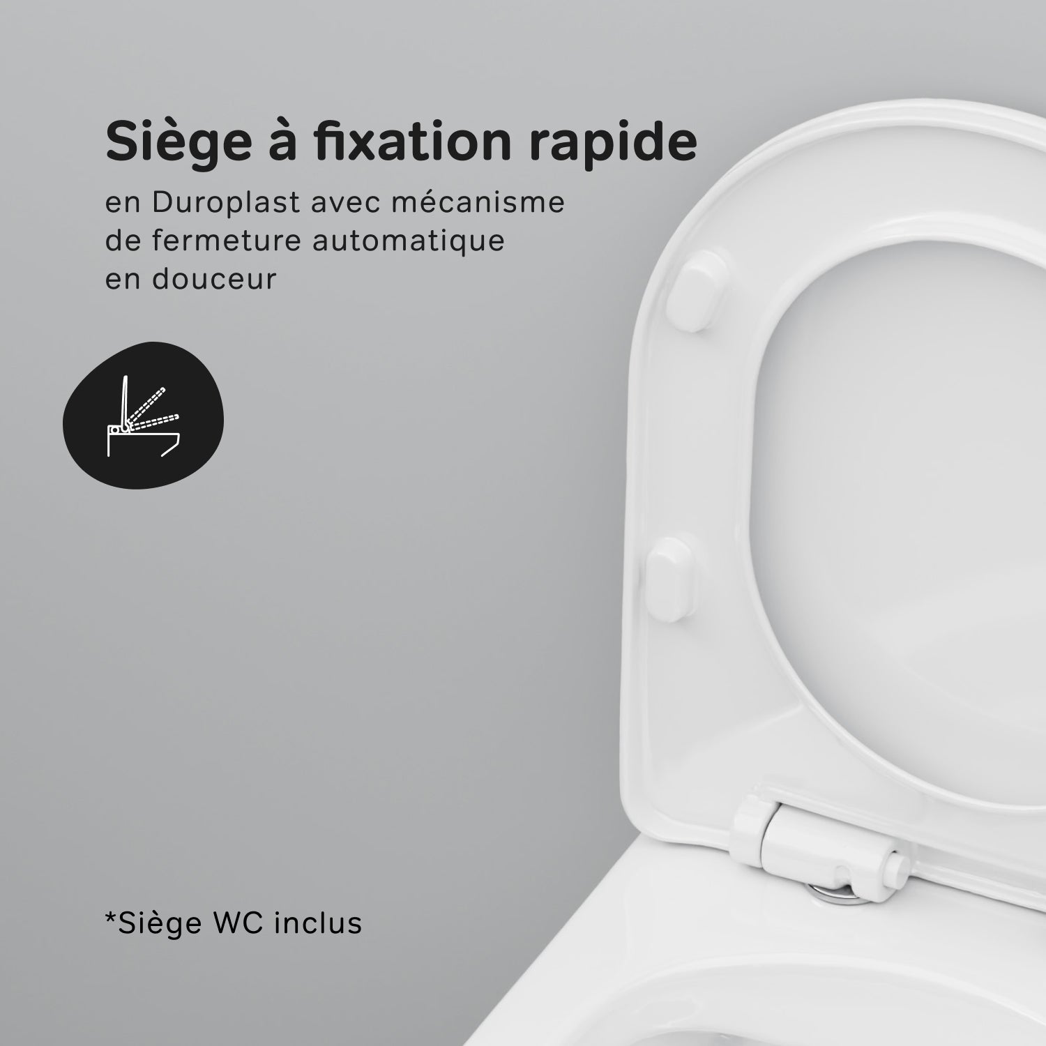 Cuvette WC Suspendu Blanc Toilette Suspendu FlashClean sans rebord avec couvercle de siège Softclosing, CXB1701SC Blanc AM.PM - 10
