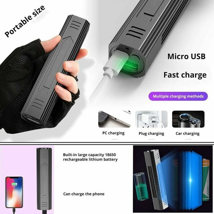 Torcia UV ricaricabile da 365 nm con filtro nero per la polimerizzazione di resine e minerali - 5