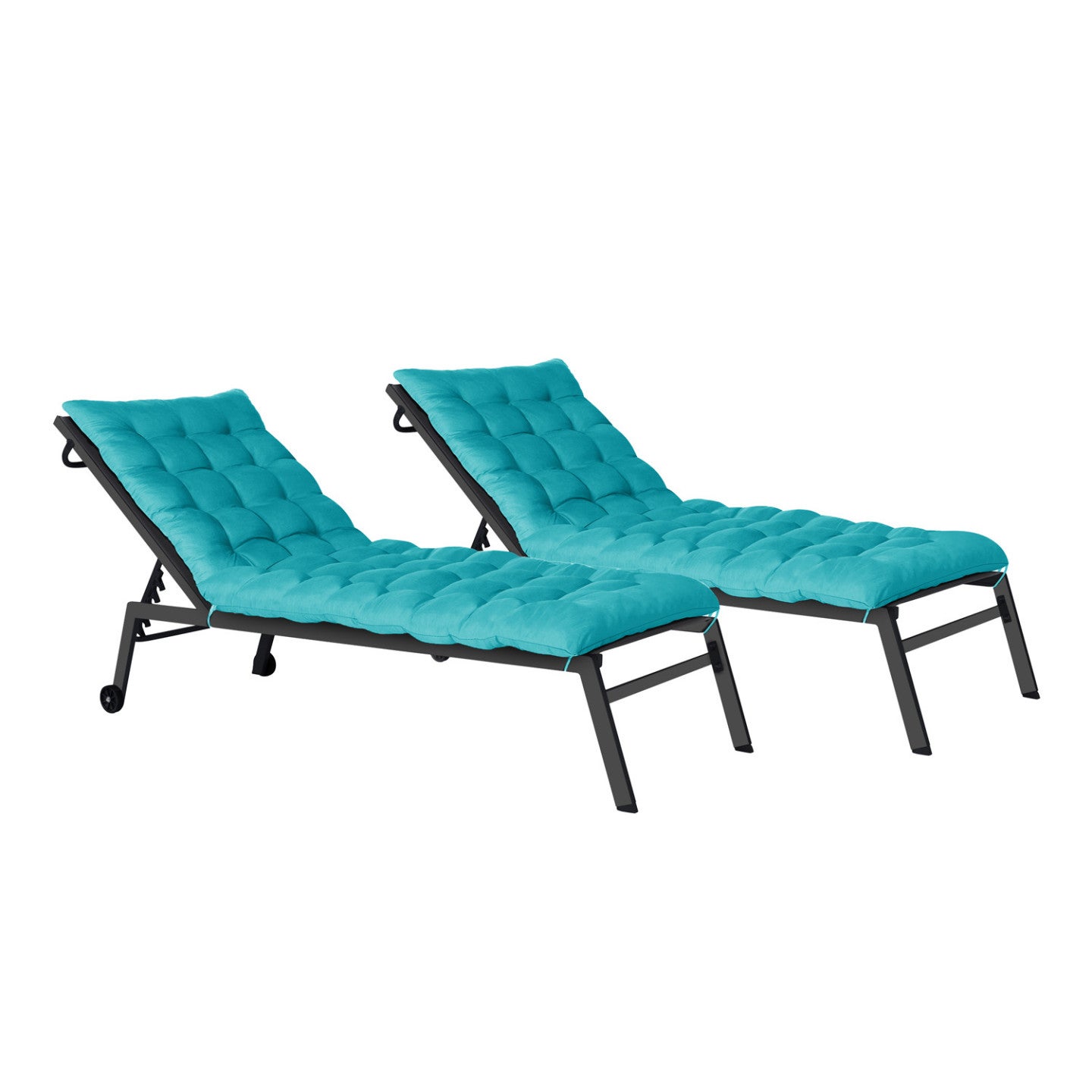 Lot de 2 coussins universels de transat ADAM 180 cm bleu canard - 2
