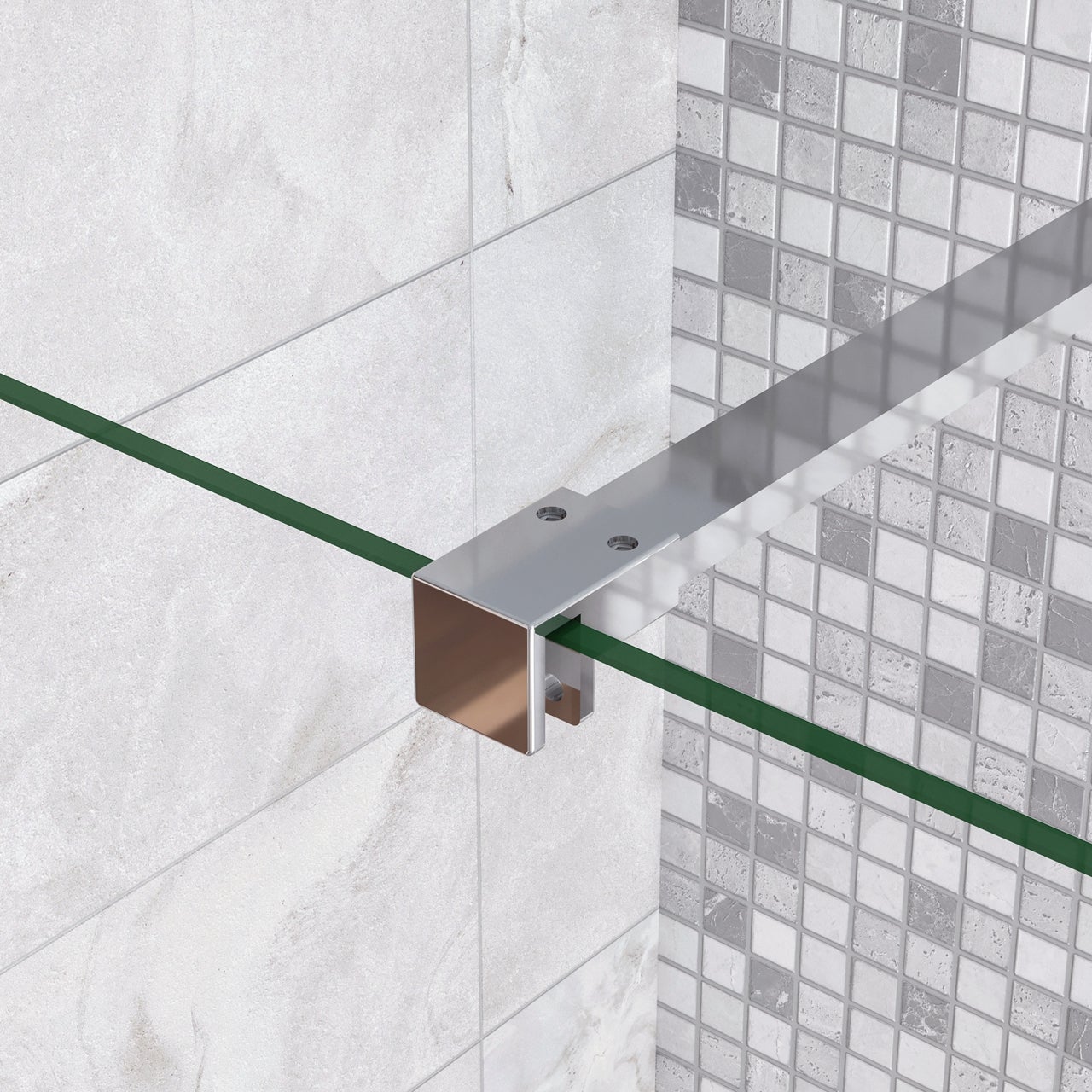 Walk In Parete per Doccia Vetro Temperato 8mm Anticalcare Trasparente inclusa Barra Stabilizzatrice da 90 cm Tagliabile 90x190cm - 4