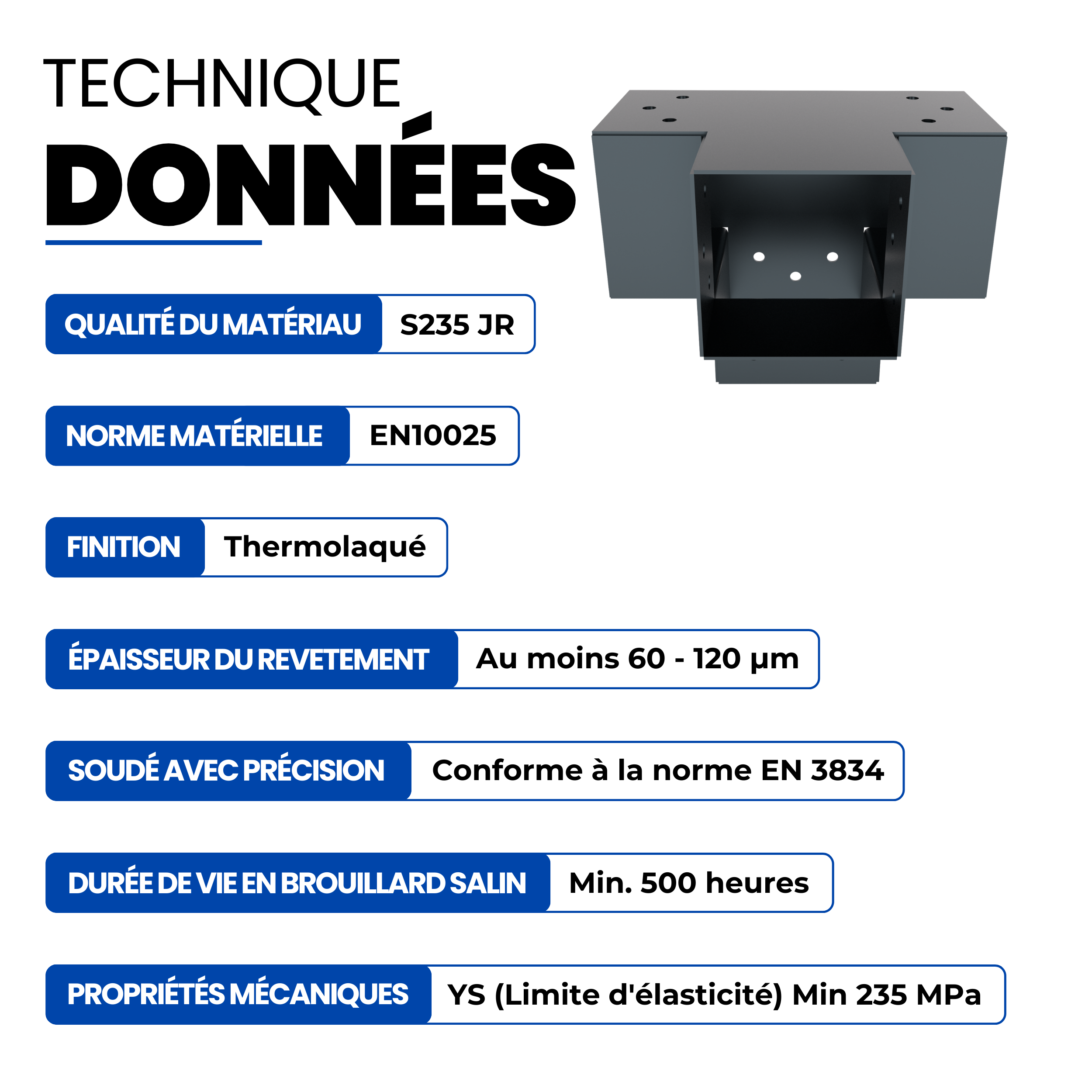 Connecteur de Poteau X 91x91 mm Revêtement en Poudre Anthracite Pergola Connecteur D’Angle 4 Voies Pavilon Support Bricolage Menuiserie GeZu Impex - 4