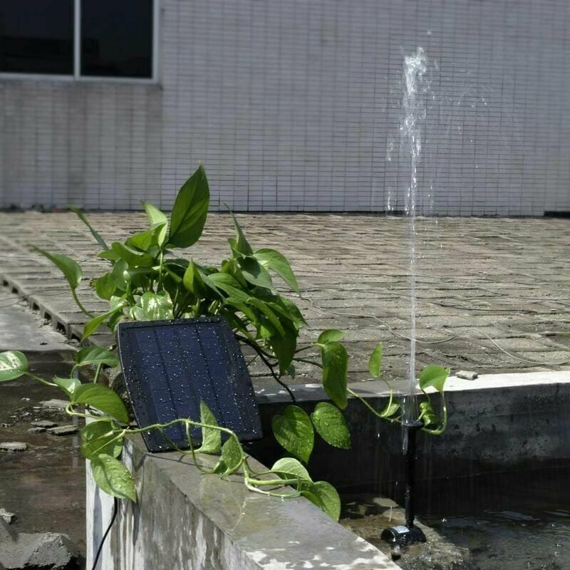 Pompe à eau solaire sans balais pour bassin, idéale pour les fontaines, avec panneau solaire 9V 2,5W offrant un débit de 200L / H. - 2