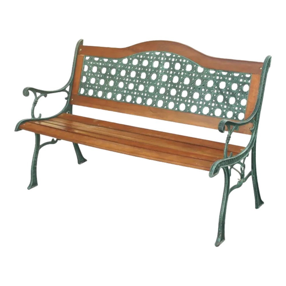Panchina da Giardino in Ghisa e Legno massiccio Panca Esterno con Schienale
