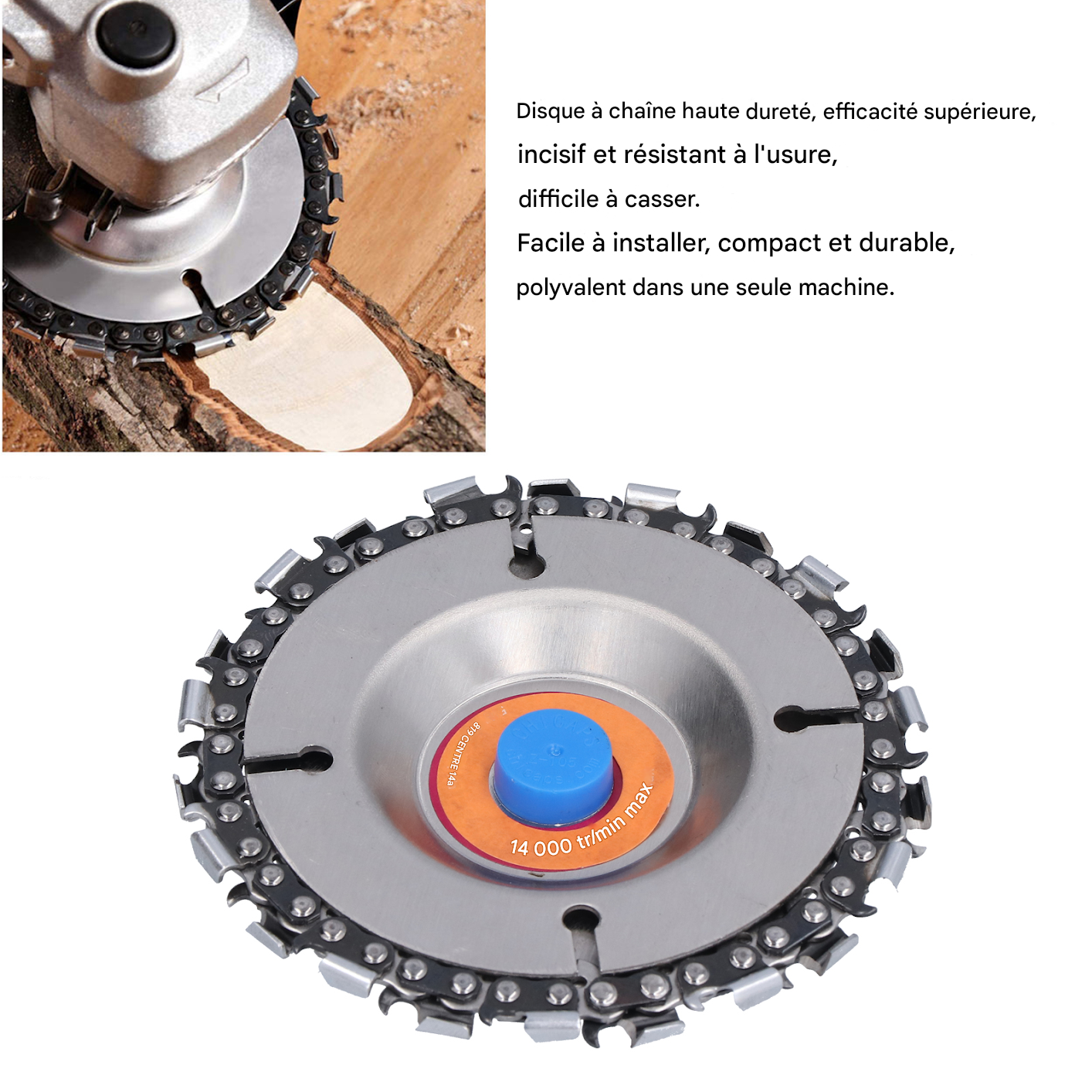 Disco Smerigliatrice Per Catene 145x22.2x4.7mm - Disco Abrasivo Per Affilatura E Lucidatura Catene