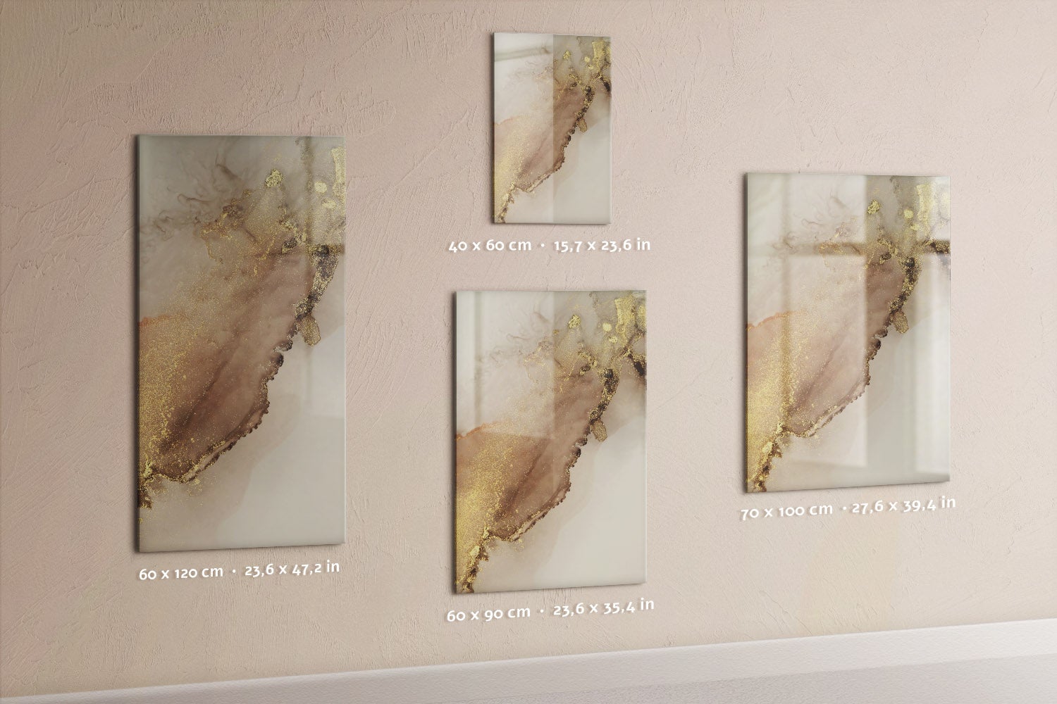 Tableau magnétique mural, Tulup - 70x100 cm - Marbre pailleté, 5 aimants, une éponge, un marqueur noir - 4