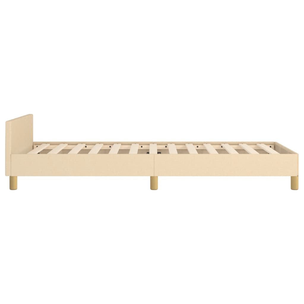 Cadre de lit sans matelas en tissu crème, pour la chambre, 100 × 200 cm - 7