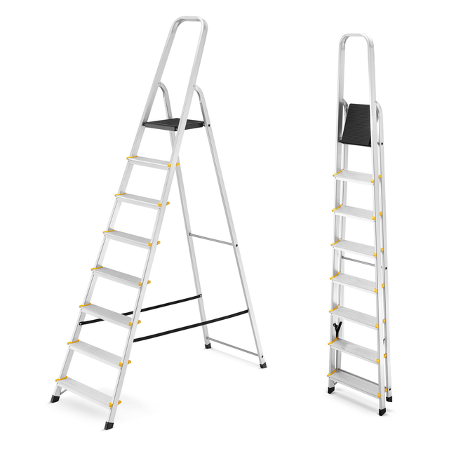 Drabina aluminiowa domowa jednostronna schodki do domu HIGHER 8 stopni 125 kg