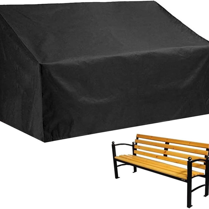 Pokrowiec na ławkę ogrodową, tkanina Oxford, wodoodporna i odporna na rozdarcia, odpowiednia do ławek i sof ogrodowych, 163 x 66 x 89/69 cm, kolor cz