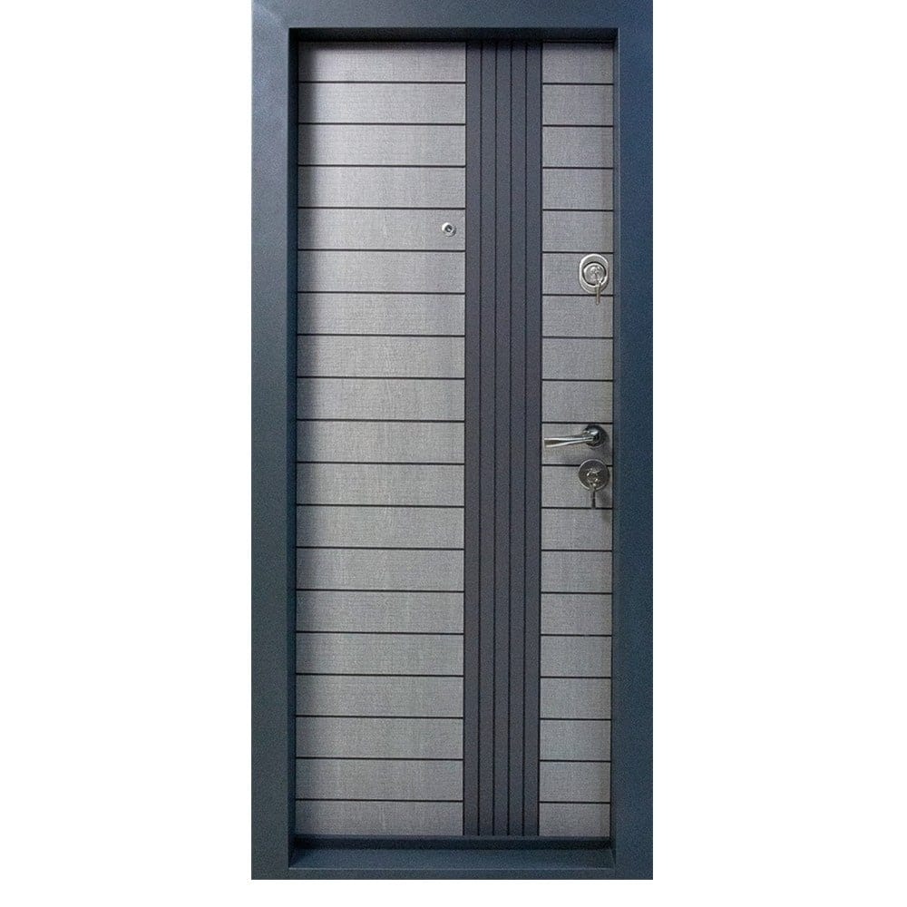 Usa metalica de apartament cu izolatie Novo Doors First Class NDS14, Deschidere Stanga, 200x88 cm, Tabla 1.2 mm, Gri antracit