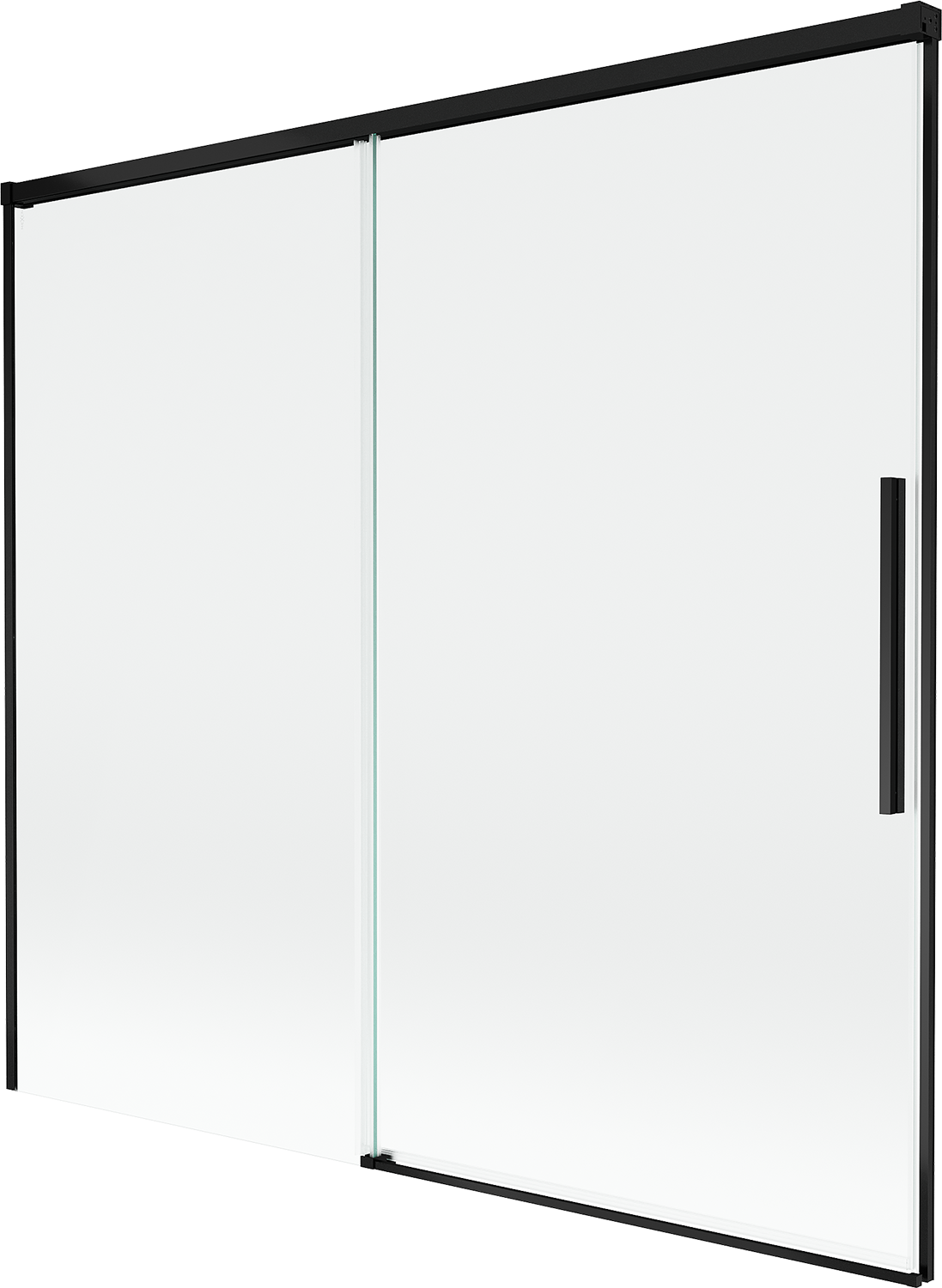 Mexen Rox parawan nawannowy 2-skrzydłowy rozsuwany 170 x 150 cm, transparent, czarny - 8C9-170-001-70-00