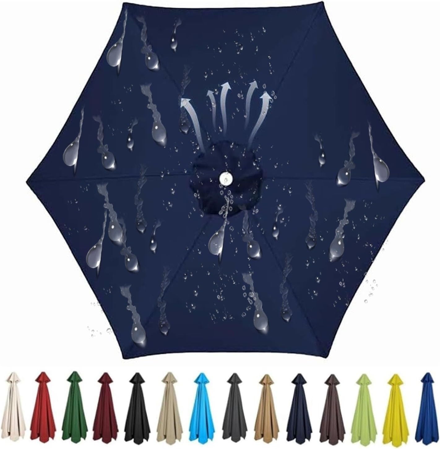 Wymienna osłona parasola ogrodowego 8-żebrowego, tkanina poliestrowa (300 cm, granatowa)