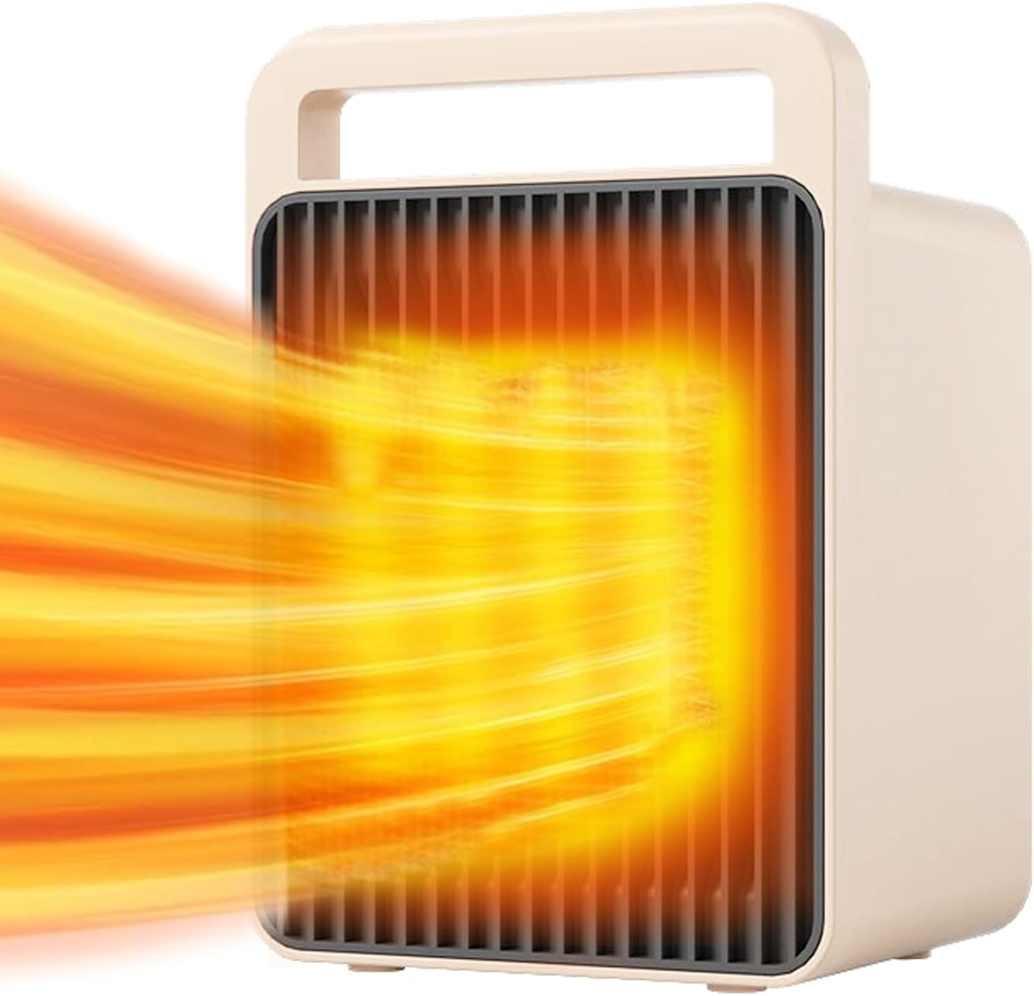 Przenośny grzejnik, miniaturowy grzejnik biurkowy o mocy 900 W, mały grzejnik z wentylatorem i zabezpieczeniem przed przegrzaniem, brązowy + przewód
