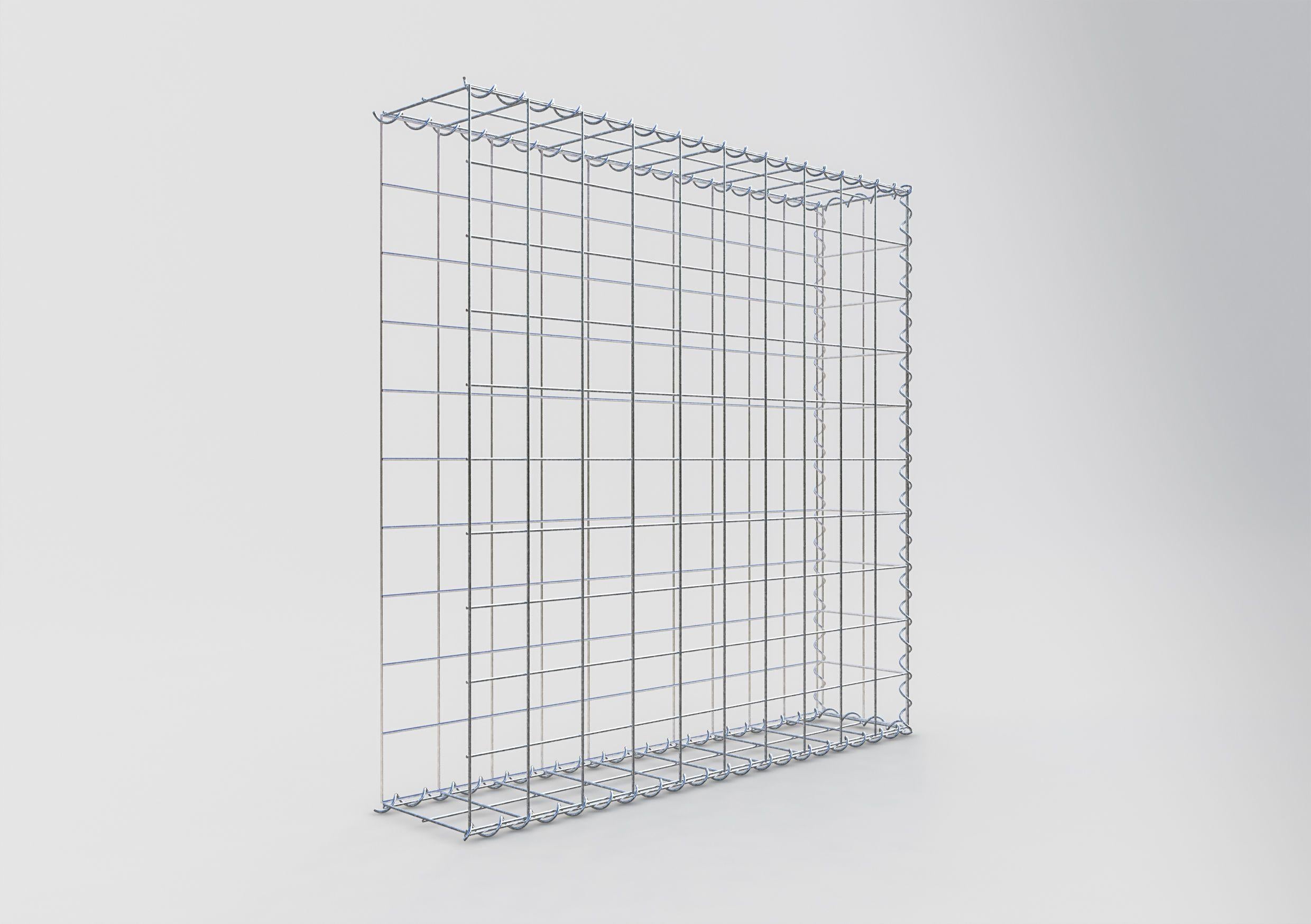 Gabiona - Gabbione per prolungamento in acciaio zincato 100x100x20cm (LxAxP), maglie 10 x 10cm, Spirale, senza griglia frontale - 2