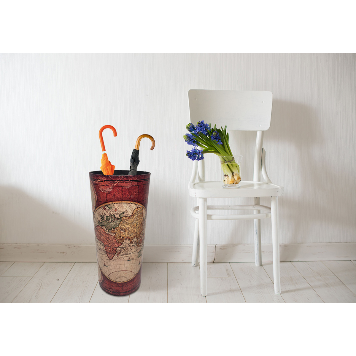 Porte-parapluie Rebecca Mobili Porte-parpluies Mdf Canvas Rouge 54x23x23 - 2