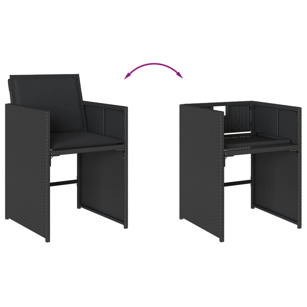Maison Exclusive - Set de muebles jardín 5 pzas con cojines ratán sintético negro - 6